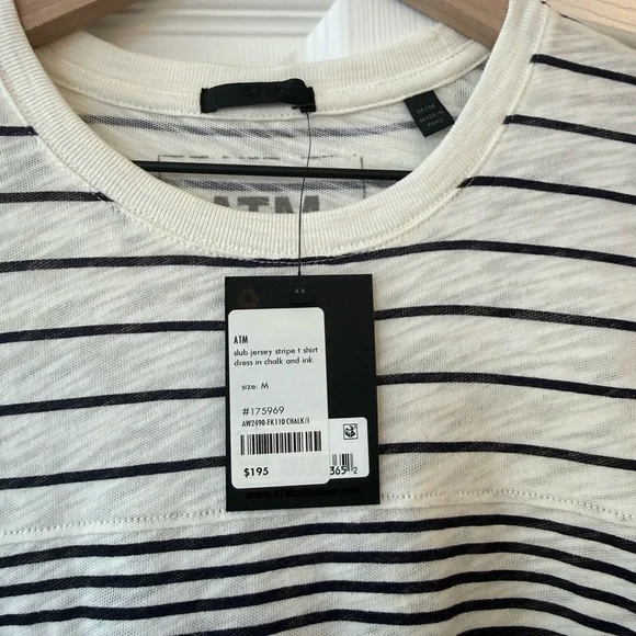 ATM Variegated Stripe Short Sleeve T-Shirt Dress NWT - Picture 7 of 13